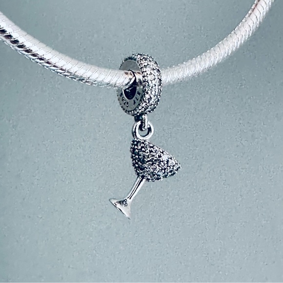 NEW Authentic Pandora Pave Cocktail Glass Night Out / Pandora Bracelets - Picture 4 of 8